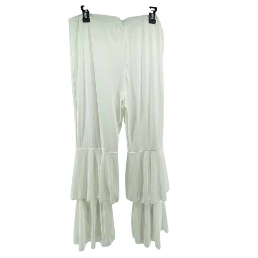 SHEIN Curve White Cut Out Tie Front Top Ruffle Flare Pants Set Size 1XL - Picture 11 of 16
